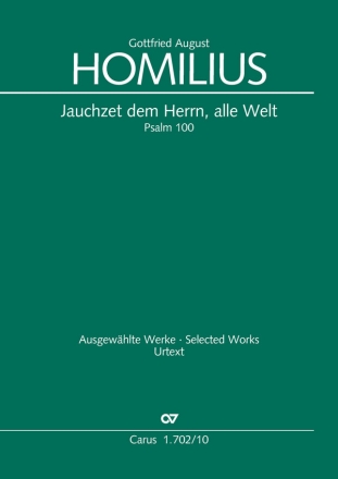 Homilius, Gottfried August Jauchzet dem Herrn, alle Welt mit Bc Partitur