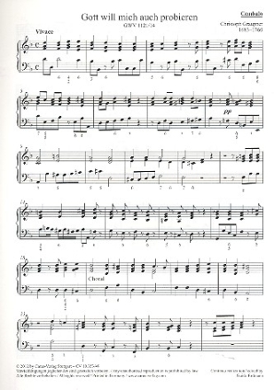 Gott will mich auch probieren GWV1121/14 fr gem Chor und Orchester Cembalo