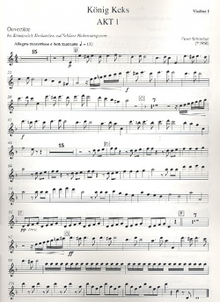 Knig Keks fr Soli, Kinderchor und Instrumente Violine 1