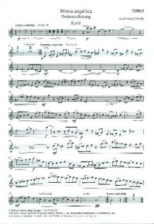 Missa angelica fr Sopran (Tenor), gem Chor und Orchester Violine 1