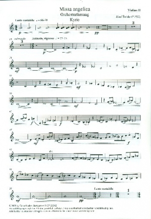 Missa angelica fr Sopran (Tenor), gem Chor und Orchester Violine 2