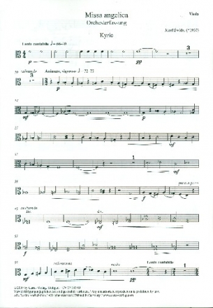 Missa angelica fr Sopran (Tenor), gem Chor und Orchester Viola