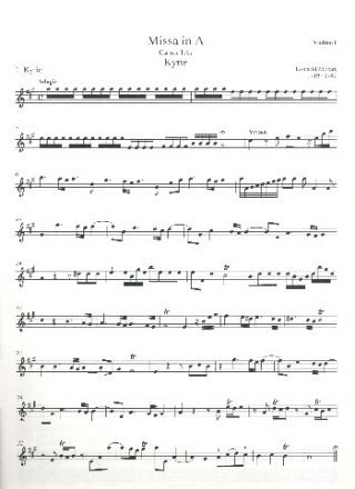 Messe A-Dur fr Soli, gem Chor, 2 Violinen und Bc (3 Posaunen ad lib) Violine 1
