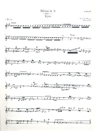 Messe A-Dur fr Soli, gem Chor, 2 Violinen und Bc (3 Posaunen ad lib) Violine 2