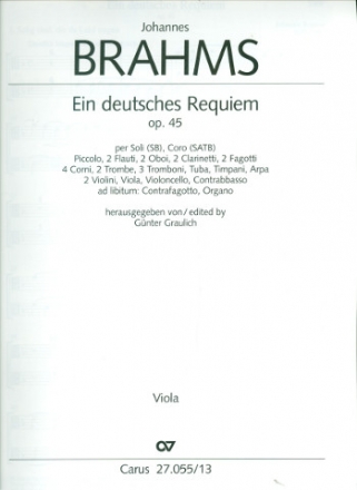Ein deutsches Requiem op.45 fr Soli, gem Chor und Orchester Viola