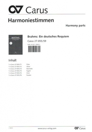 Ein deutsches Requiem op.45 fr Soli, gem Chor und Kammerensemble Harmoniestimmen