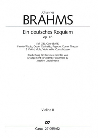 Ein deutsches Requiem op.45 fr Soli, gem Chor und Kammerensemble Violine 2