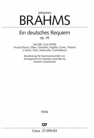 Ein deutsches Requiem op.45 fr Soli, gem Chor und Kammerensemble Viola
