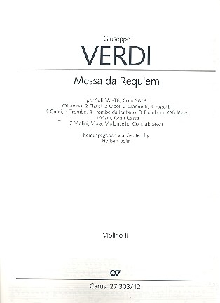 Messa da Requiem fr Soli, gem Chor und Orchester Violine 2