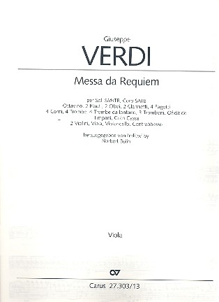 Messa da Requiem fr Soli, gem Chor und Orchester Viola
