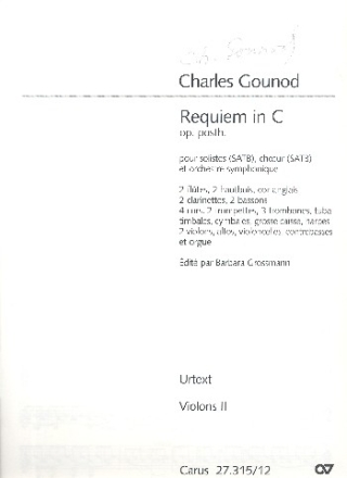 Requiem C-Dur op.posth. fr Soli, gem Chor und Orchester Violine 2