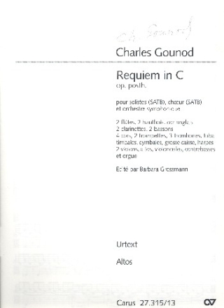 Requiem C-Dur op.posth. fr Soli, gem Chor und Orchester Viola