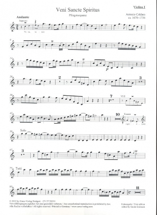 Veni Sancte Spiritus fr Soli, gem Chor und Instrumente Violine 1