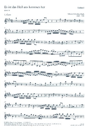 Es ist das Heil uns kommen her Kantate BWV9 Nr.9 Violine 1