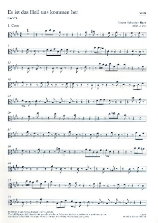 Es ist das Heil uns kommen her Kantate BWV9 Nr.9 Viola