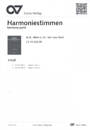 Allein zu dir Herr Jesu Christ Kantate Nr.33 BWV33 Harmoniestimmen