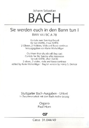 Sie werden euch in den Bann tun Nr.1 Kantate Nr.44 BWV44 (BCA78) Orgel