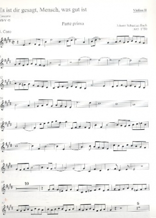 Es ist dir gesagt Mensch was gut ist Kantate Nr.45 BWV45 Violine 2