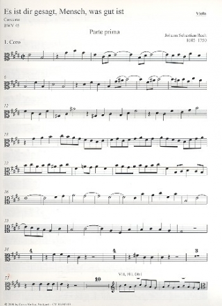 Es ist dir gesagt Mensch was gut ist Kantate Nr.45 BWV45 Viola