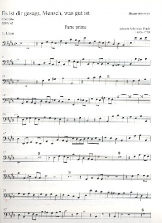Es ist dir gesagt Mensch was gut ist Kantate Nr.45 BWV45 Violoncello/Kontrabass