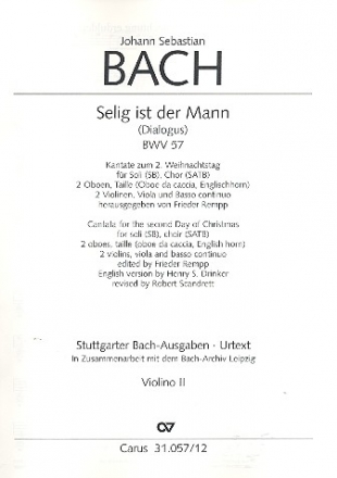 Selig ist der Mann Kantate Nr.57 BWV57 Violine 2