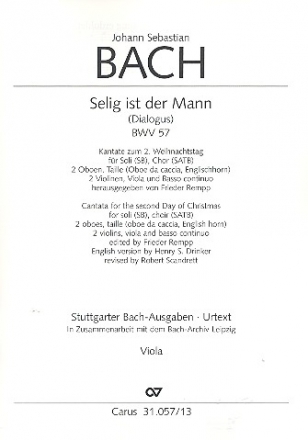 Selig ist der Mann Kantate Nr.57 BWV57 Viola
