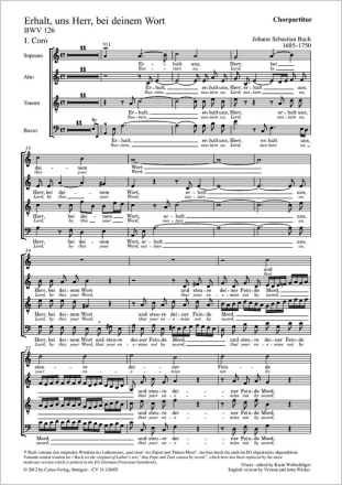Erhalt uns Herr bei deinem Wort BWV126 fr Soli, gem Chor, Blser, Streicher, Bc Chorpartitur