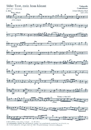 Ser Trost mein Jesus kmmt Kantate Nr.151 BWV151 Violoncello/Kontrabass
