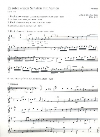 Er rufet seinen Schafen mit Namen Kantate Nr.175 BWV175 Violine 1