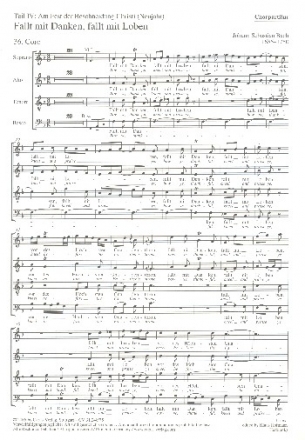 Bach, Johann Sebastian Weihnachtsoratorium Soli SATB, Coro SATB, 2 Fl, 2 Ob/2 Obda, 2 Obca, 3 Tr, Timp, 2 Cor, 2 Chorpartitur