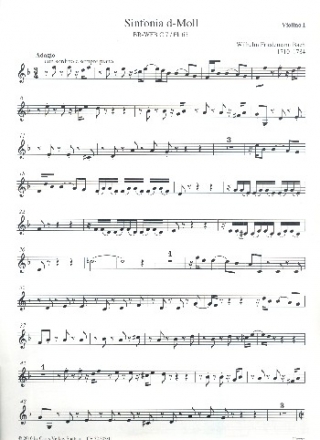 Sinfonia d-Moll BR-WFBC7/Fk65 fr 2 Flten , Streicher und Bc Violine 1