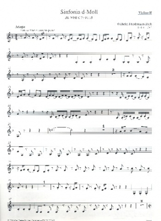 Sinfonia d-Moll BR-WFBC7/Fk65 fr 2 Flten, Streicher und Bc Violine 2