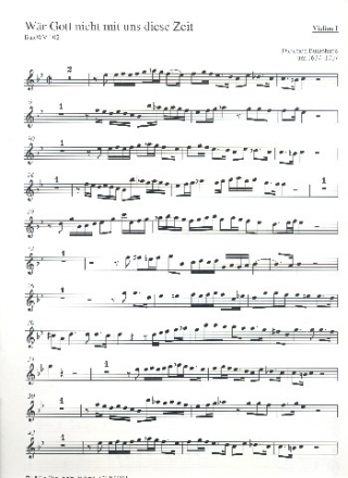 Wr Gott nicht mit uns diese Zeit BuxWV102 fr gem Chor, 2 Violinen und Bc Violine 1