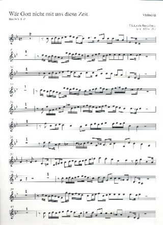 Wr Gott nicht mit uns diese Zeit BuxWV102 fr gem Chor, 2 Violinen und Bc Violine 2