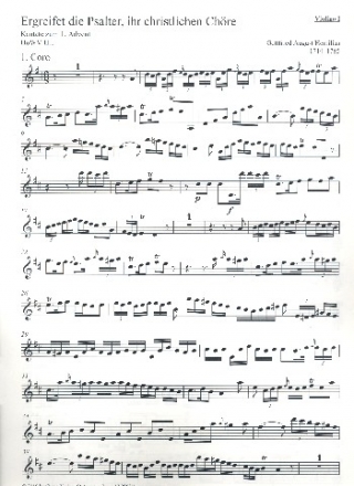 Ergreifet die Psalter, ihr christlichen Chre HoWV II.I fr Sopran, Tenor, gem Chor und Orchester Violine 1