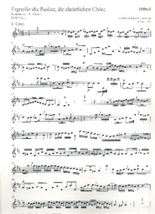 Ergreifet die Psalter, ihr christlichen Chre HoWV II.I fr Sopran, Tenor, gem Chor und Orchester Violine 2