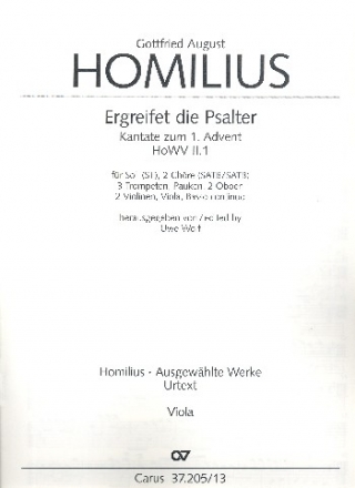 Ergreifet die Psalter, ihr christlichen Chre HoWV II.I fr Sopran, Tenor, gem Chor, Orchester und Orgel Viola