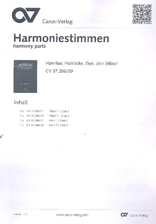 Frohlocke Zion dein Erlser HoWVII.5 fr Soli, gem Chor und Instrumente Harmoniestimmen