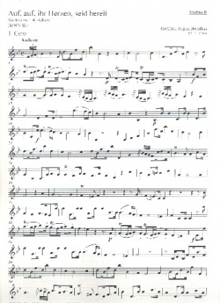 Auf auf ihr Herzen, seid bereit fr Soli, gem Chor,  2 Oboen, 2 Violinen, Viola, Bc Violine 2