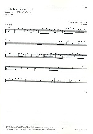 Ein hoher Tag kmmt HoWVII.9 fr Soli, gem Chor und Orchester Viola