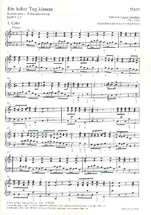 Ein hoher Tag kmmt HoWVII.9 fr Soli, gem Chor und Orchester Orgel