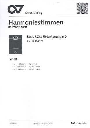 Konzert D-Dur WarbC79 fr Flte und Kammerorchester Harmoniestimmen
