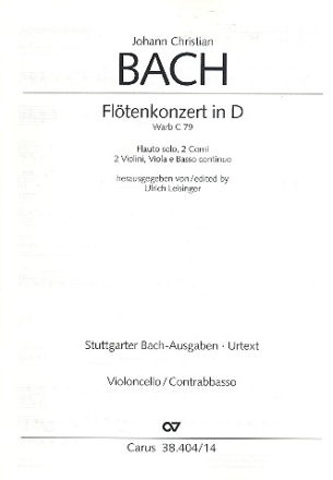 Konzert D-Dur WarbC79 fr Flte und Kammerorchester Violoncello/Kontrabass