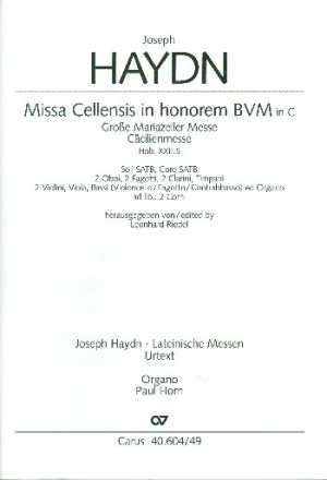 Groe Mariazeller Messe C-Dur Hob.XXII:5 fr Soli, gem Chor und Orchester Orgel