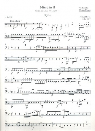 Harmoniemesse B-Dur Hob.XXII:14 fr Soli, gem Chor und Orchester Violoncello/Kontrabass