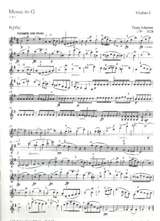 Messe G-Dur D167 fr Soli, gem Chor und Orchester Violine 1