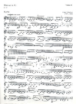 Messe G-Dur D167 fr Soli, gem Chor und Orchester Violine 2