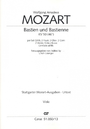 Bastien und Bastienne KV50 (KV46b) (Wiener Fassung 1768) fr Soli und Orchester Viola