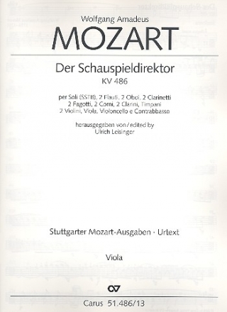 Der Schauspieldirektor KV486 fr Soli und Orchester Viola