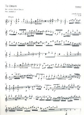 Te Deum Hob.23C:2 fr gem Chor, Blser, Pauken, Streicher und Bc Violine 1